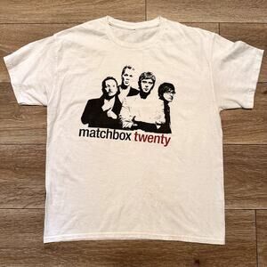 Matchbox Twenty Graphic White T-Shirt Measured Medium *TAGLESS*
